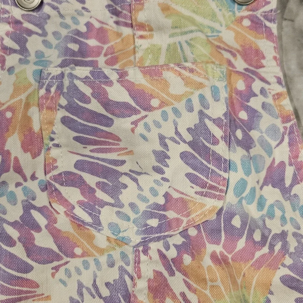 The Children's Place Pastel Tie‎ Dye Shortalls Size 10 Adjustable Pockets